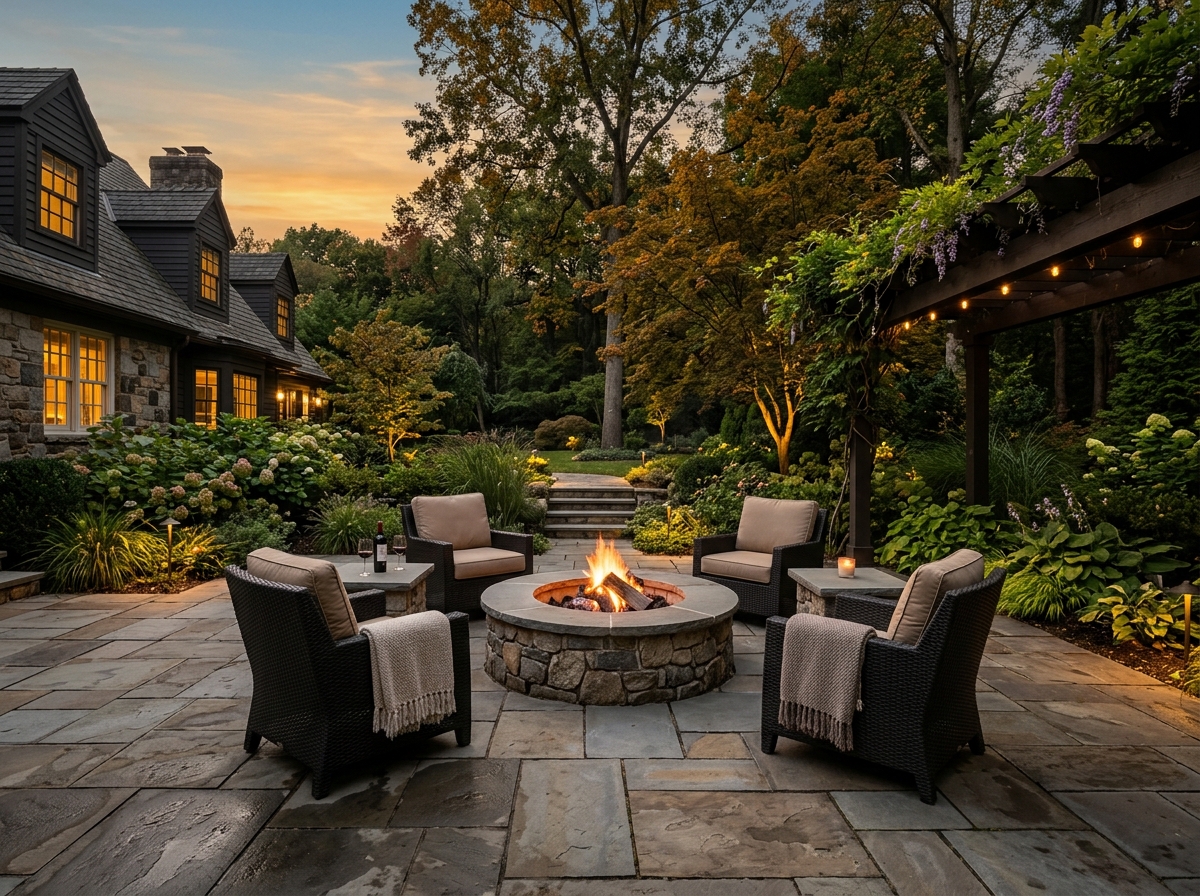 Bluestone patio & firepit
